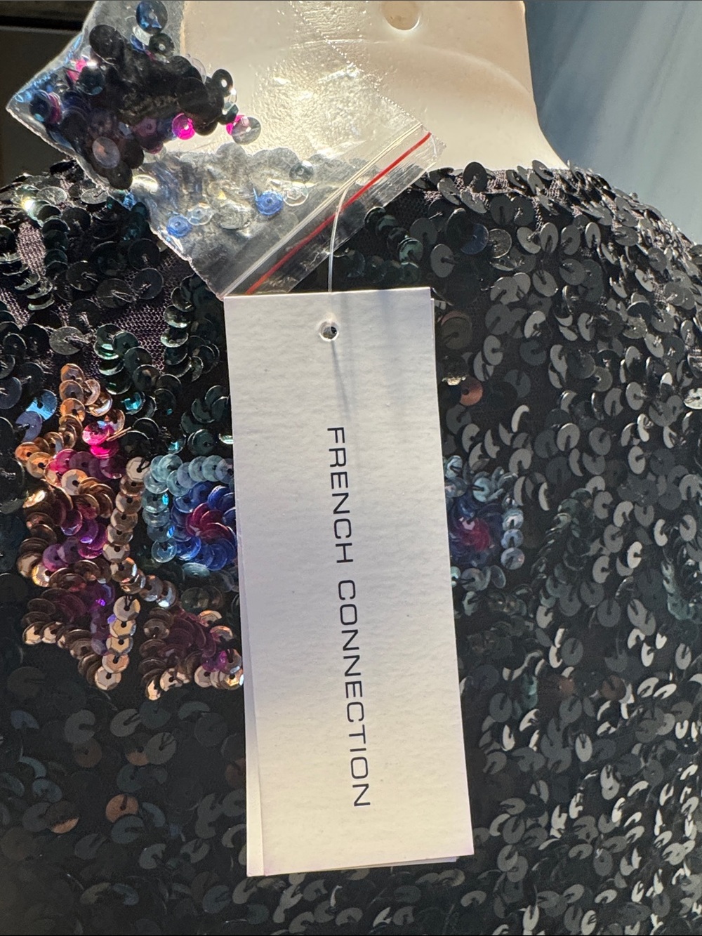 French Connection Black Sequin Jacket with Colorful Floral Embellishments - Picture 2 of 11